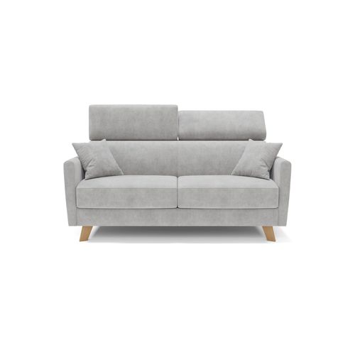 Francy Canapé Convertible Avec Têtières Réglables En Tissu T17 200 Cm (mat. 160x197) Gris