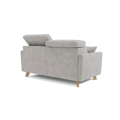 Francy Canapé Convertible Avec Têtières Réglables En Tissu T17 200 Cm (mat. 160x197) Gris