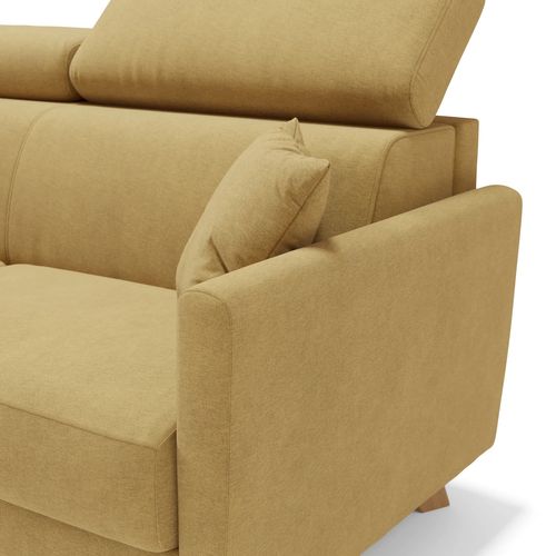 Francy Canapé Convertible Avec Têtières Réglables En Tissu T17 200 Cm (mat. 160x197) Jaune