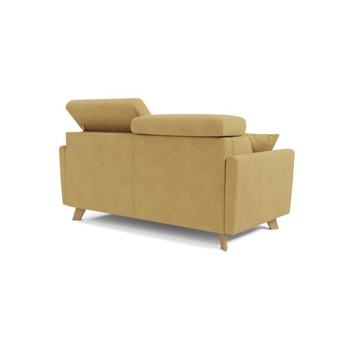 Francy Canapé Convertible Avec Têtières Réglables En Tissu T17 200 Cm (mat. 160x197) Jaune