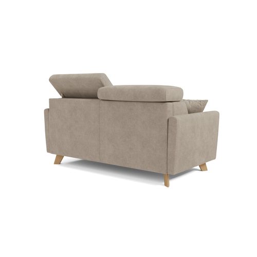 Francy Canapé Convertible Avec Têtières Réglables En Tissu T17 200 Cm (mat. 160x197) Beige