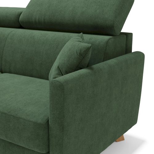 Francy Canapé Convertible Avec Têtières Réglables En Tissu T17 200 Cm (mat. 160x197) Vert