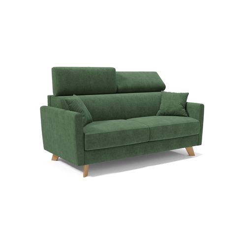 Francy Canapé Convertible Avec Têtières Réglables En Tissu T17 200 Cm (mat. 160x197) Vert