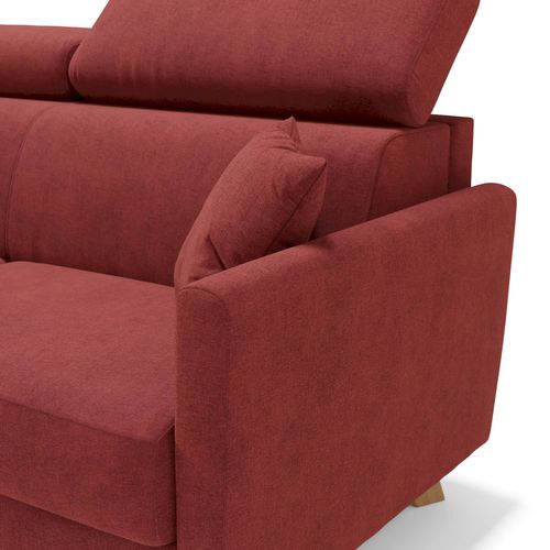 Francy Canapé Convertible Avec Têtières Réglables En Tissu T17 200 Cm (mat. 160x197) Rouge