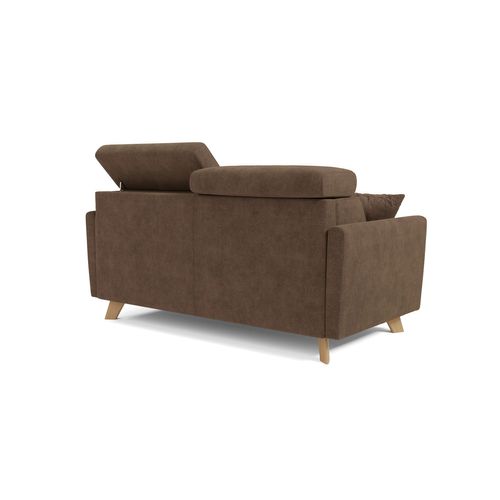 Francy Canapé Convertible Avec Têtières Réglables En Tissu T17 200 Cm (mat. 160x197) Brun