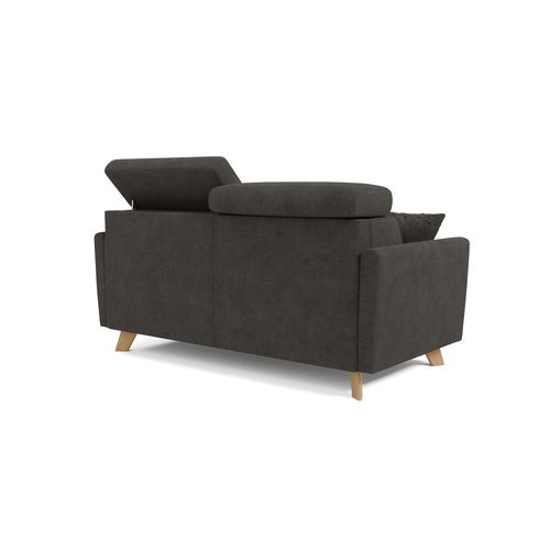 Francy Canapé Convertible Avec Têtières Réglables En Tissu T17 200 Cm (mat. 160x197) Anthracite