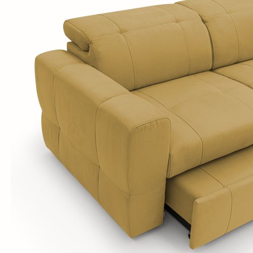 Kronos Canapé 193 Cm Avec Pouf Amovible En Microfibre Imperméable Jaune