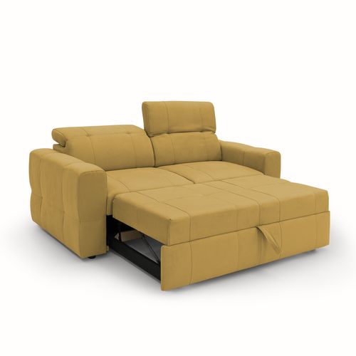 Kronos Canapé 193 Cm Avec Pouf Amovible En Microfibre Imperméable Jaune
