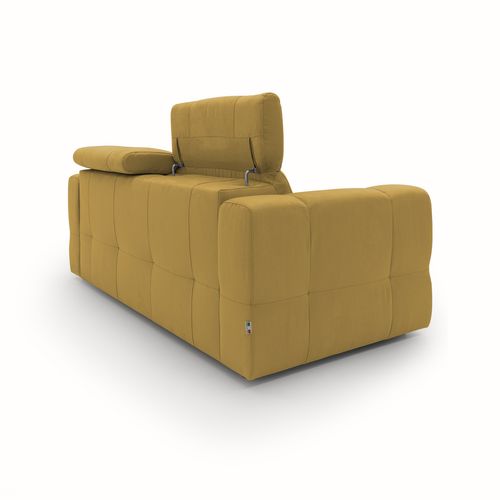 Kronos Canapé 193 Cm Avec Pouf Amovible En Microfibre Imperméable Jaune