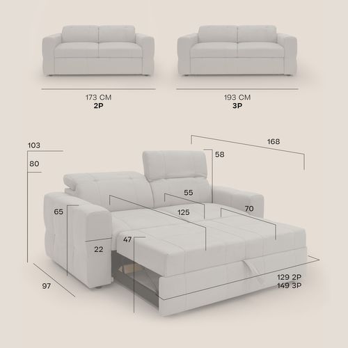Kronos Canapé 193 Cm Avec Pouf Amovible En Microfibre Imperméable Jaune