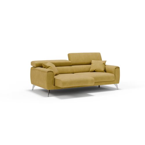 Caravaggio Canapé Avec Assises Coulissantes En Tissu Doux Imperméable T02 169 Cm Jaune