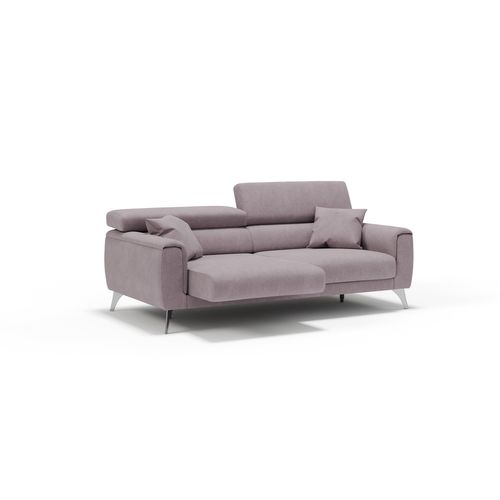 Caravaggio Canapé Avec Assises Coulissantes En Tissu Doux Imperméable T02 199 Cm Rose