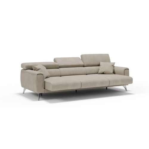 Caravaggio Canapé 3 Assises Extensibles En Tissu Imperméable T02 244 Cm Creme