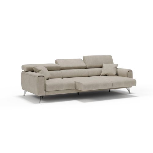 Caravaggio Canapé 3 Assises Extensibles En Tissu Imperméable T02 244 Cm Creme