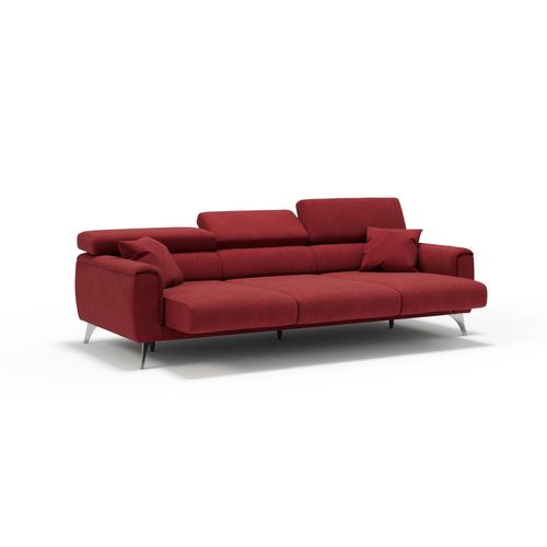 Caravaggio Canapé 3 Assises Extensibles En Tissu Imperméable T02 244 Cm Rouge