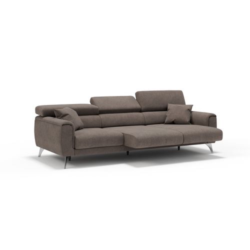 Caravaggio Canapé 3 Assises Extensibles En Tissu Imperméable T02 244 Cm Brun