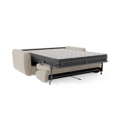 Leonida Canapé Convertible Déhoussable Et Matelas H18 Cm - Coffre à Oreiller Détachable 222 Cm Blanc