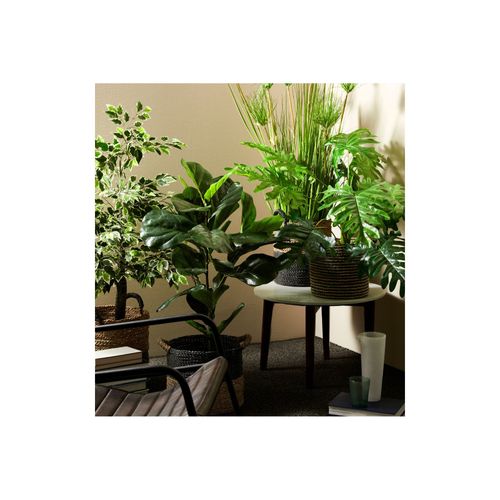 Table Basse Ronde Vintage En Manguier Et Marbre Blanc D60 - Blany