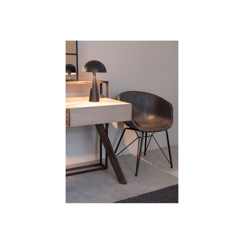 Bureau Design En Bois De Manguier Et Métal Noir 2 Tiroirs - Corot