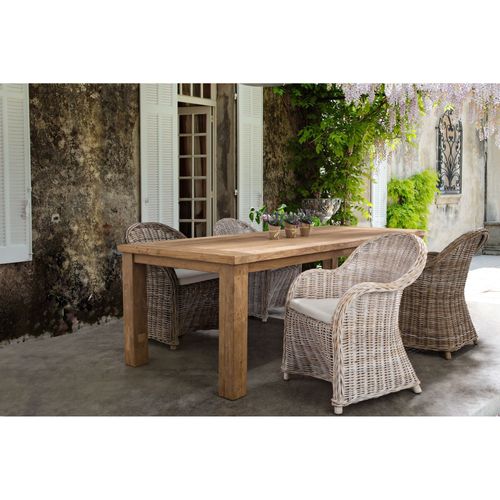 Fauteuil En Rotin Naturel Et Coussin En Coton - Saint Tropez