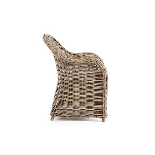 Fauteuil En Rotin Naturel Et Coussin En Coton - Saint Tropez