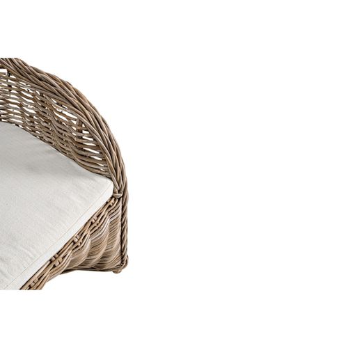 Fauteuil En Rotin Naturel Et Coussin En Coton - Saint Tropez