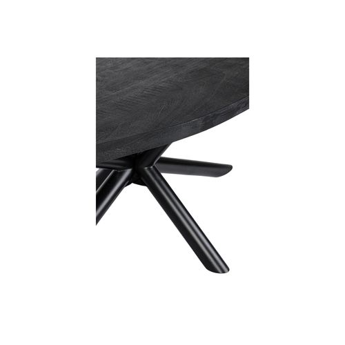 Table De Salle à Manger Ovale Et Pied Central Noir 8/10 Places L200 - Felicity