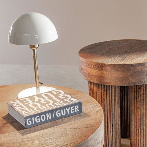 Lampe De Table Beige En Métal H36 - Wilma