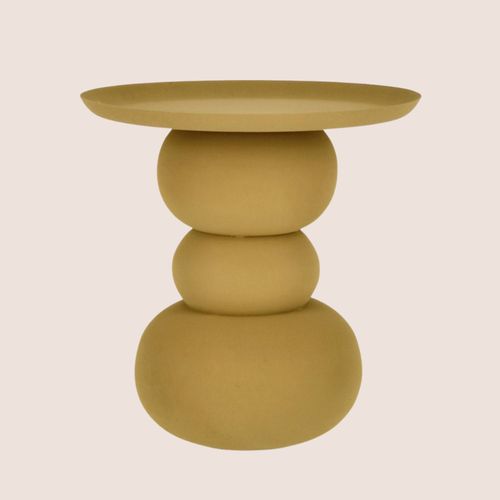 Bout De Canapé Rond Design En Métal Coloré D41 - Pilar