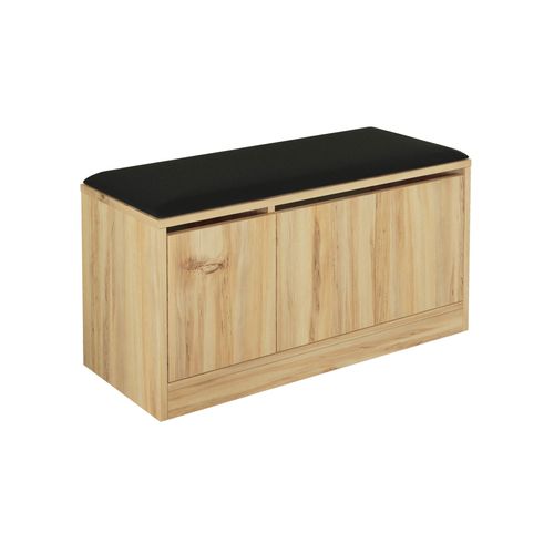 Banc à Chaussures Salasal 46x89,5x35,5 Panneau De Particules Simili-cuir Chêne Clair Gris Foncé