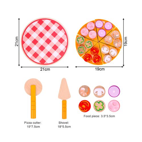 Jeu De Pizza Pour Enfants Okhar à Partir De 3 Ans Bois Multicolore