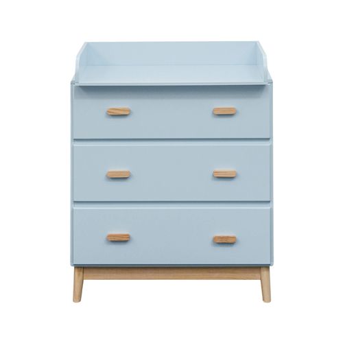 Table à Langer Deble 100x80x42 Mdf Bois Bleu Ciel Marron Scandinave