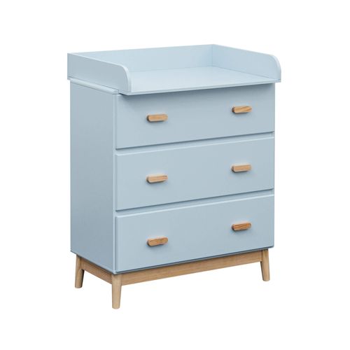 Table à Langer Deble 100x80x42 Mdf Bois Bleu Ciel Marron Scandinave