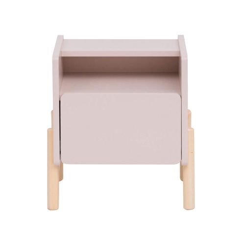 Table De Chevet Pour Enfants Rasam 49x40x30 Mdf Pin Rose Marron