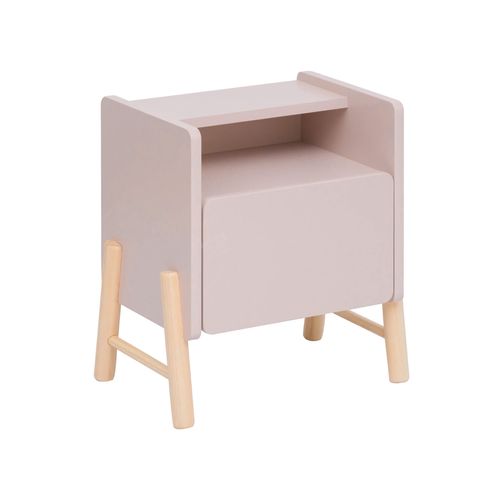 Table De Chevet Pour Enfants Rasam 49x40x30 Mdf Pin Rose Marron