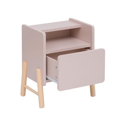 Table De Chevet Pour Enfants Rasam 49x40x30 Mdf Pin Rose Marron
