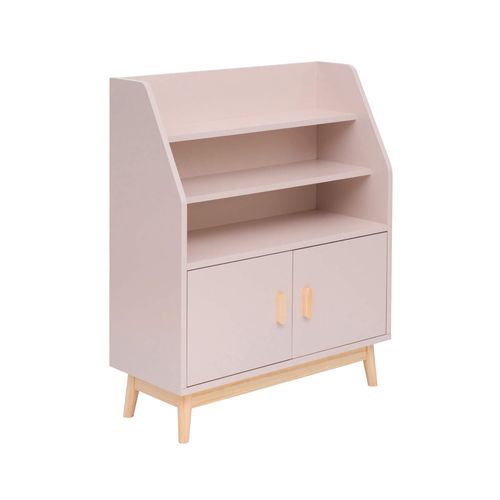Bibliothèque Pour Enfants Bataw 100x80x33 Mdf Pin Rose Marron