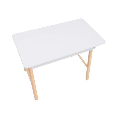 Bureau Pour Enfants Meryta 70x90x50 Mdf Pin Blanc Marron