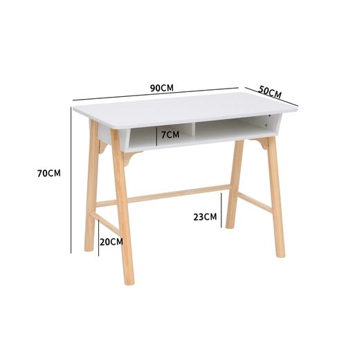 Bureau Pour Enfants Meryta 70x90x50 Mdf Pin Blanc Marron