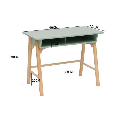 Bureau Pour Enfants Luan 70x90x50 Mdf Pin Vert D'eau Marron