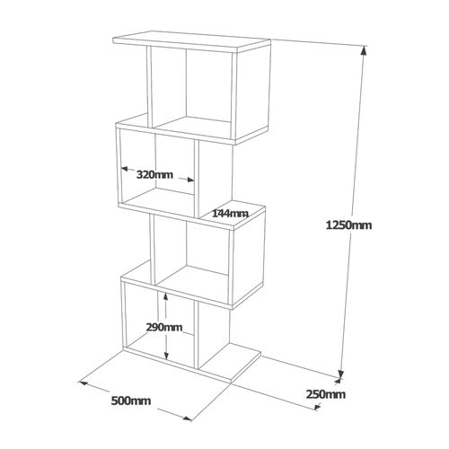 Bibliothèque Murale Halleria 125x50x25 Panneau De Particules Gris Béton  Moderne