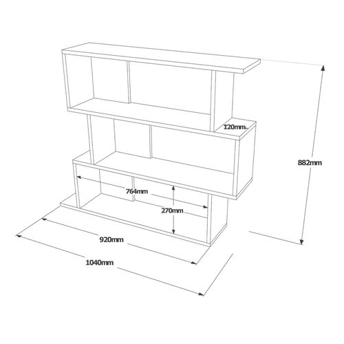 Bibliothèque Murale Dalrae 88x104x27 Panneau De Particules Gris Béton Moderne