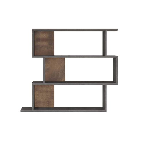 Bibliothèque Murale Dalrae 88x104x27 Panneau De Particules Gris Béton Moderne