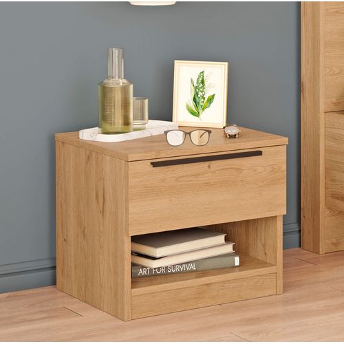 Table De Nuit 1 Tiroir 44,5x50x42 Panneau De Particules Fer Marron Gris Foncé Moderne