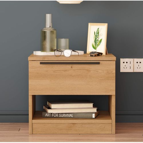 Table De Nuit 1 Tiroir 44,5x50x42 Panneau De Particules Fer Marron Gris Foncé Moderne