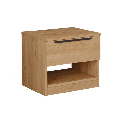 Table De Nuit 1 Tiroir 44,5x50x42 Panneau De Particules Fer Marron Gris Foncé Moderne