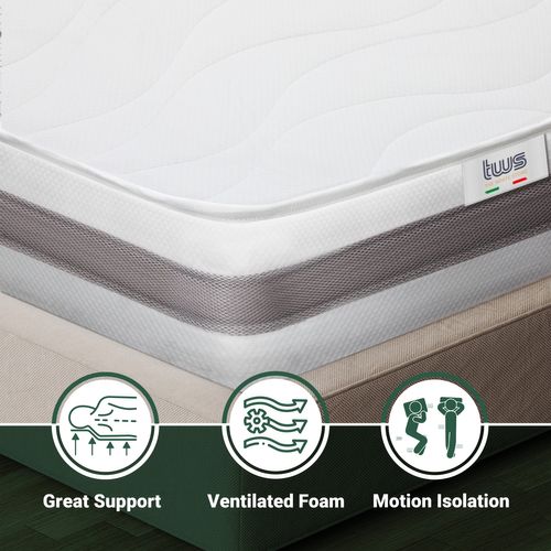 Matelas Mousse 80x190 cm BASIC Epaisseur 16 cm Made In Italy