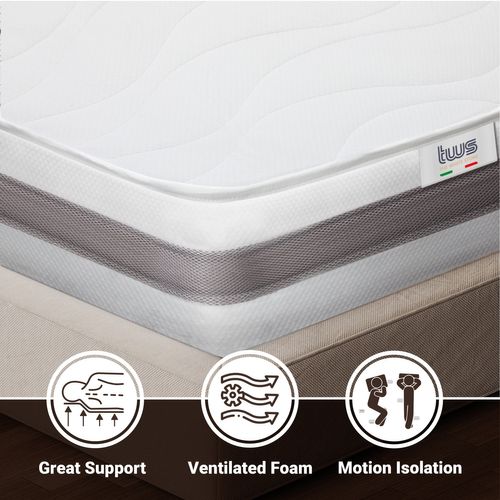 Matelas Mousse 200x200 cm BASIC Epaisseur 25 cm Made In Italy