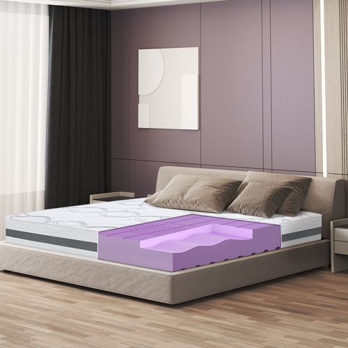 Matelas Mousse 160x190 Carbon - Hauteur 25 Cm - Made In Italy
