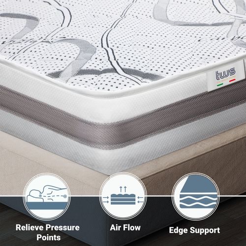 Matelas Mousse Accueil Mémoire De Forme 80x190 Carbon Memory Foam - 22 Cm - Made In Italy